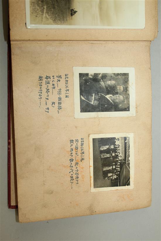 An album of Japanese WWII military photographs, overall 8.5 x 5.75in.